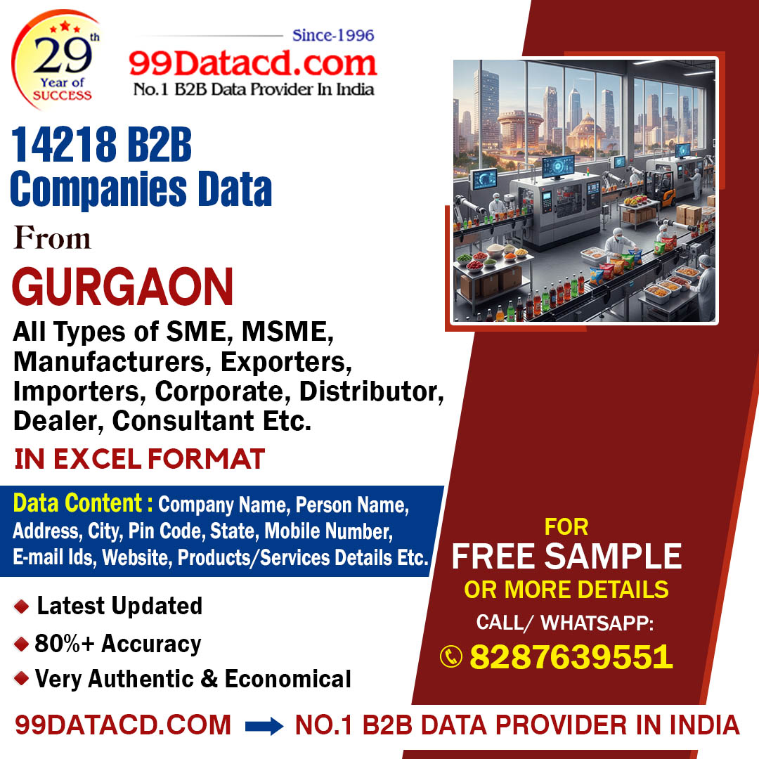 Verified List of Companies in Gurgaon - 99Datacd
